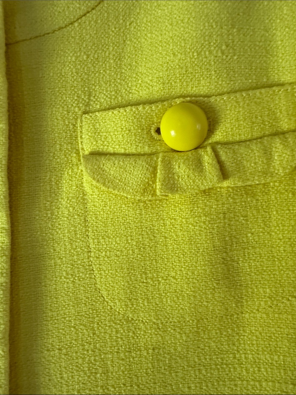 Talbots Bright Yellow Round-Neck Button Jacket - Picture 3 of 5